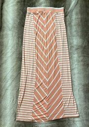 GUESS Maxi Skirt Coral and White Stripes Small