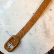 brown crocodile leather belt