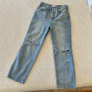 Aritzia Denim Forum Joni High Rise Loose Jeans 27 Distressed