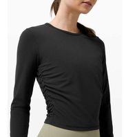 Lululemon  All It Takes Nulu Long-Sleeve Ruched Gathered Sides Shirt in Black