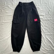 Bershka Black High Waisted Cargo Pants