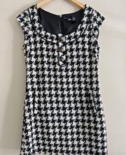 Nick & Mo houndstooth boucle woven black and white mini dress 90s Y2k