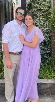 Purple Flowy Bridesmaid Dress