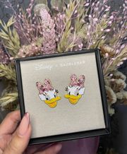 NEW IN BOX Disney x  Daisy Duck pink studded statement earrings