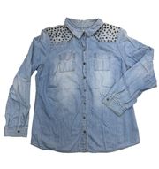 Long Sleeve Chambray Button Top (L)