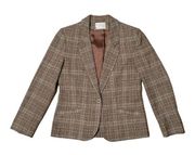 Vintage PENDLETON 100% Wool Blazer Jacket Size 4 Brown Plaid