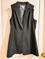 Susan Graver  Sleeveless Notched Lapel One Button Vest