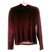 Ann Taylor Vintage 90s Velvet Sweater Turtleneck Brown Minimalist Top