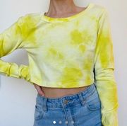 Talentless Yellow Tie Dye Long Sleeve Crop Top S