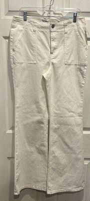 Maurice's Super High Rise Flare Super White Jeans sz 12R Womens NWT