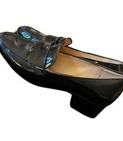 Y2K Antonio Melani Asheville Patent Leather Black Block Heel Sz 6.5M