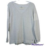 Oneill Gray Sweatshirt Eyelet Lace Detail Distressed Hem Size Small