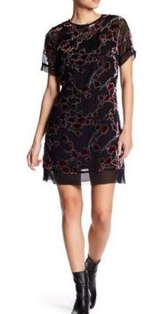 Superfoxx Sheer Velvet Burnout Mesh Dress NWT S