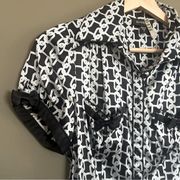 Vintage Y2K Bebe silk chain bow blouse size small