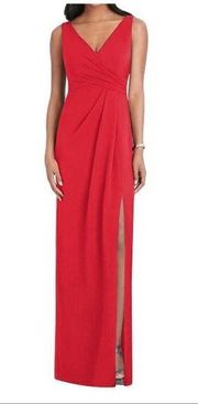 After Six Red Bridesmaid v neck maxi Dress 6799 Sm