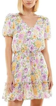 Floral Flowy Puffed Sleeve Dress