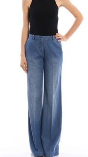 Michael Kors Wide Leg Chambray Trousers Size 8