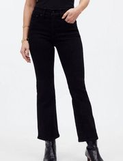 Madewell Mid-Rise Kick Out Crop Denim Jeans Black Size 28 P Petite Small Flaw