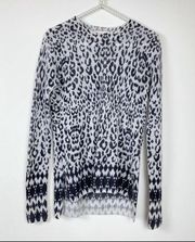 Rebecca Taylor mohair alpaca animal print sweater XS