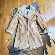 Express Tan Shearling Coat