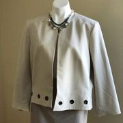 Jones Studio Separates Cream Open Blazer Silver Open Rings At Bottom Sz …