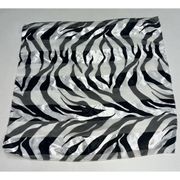 Vintage Space Age Scarf Black White Animal Print 20" Square Polyester Womens