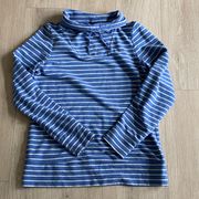 LL Bean Womens Blue Striped High Turtleneck Pullover Regular Small Cotton Blend