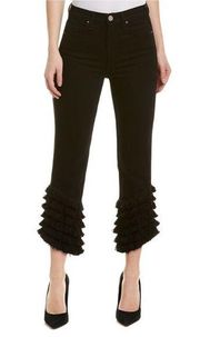 McGuire Damn Fine The Cha Cha Crop Jeans in Late Night Black Fringe Size 29