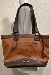 BOC  Brown/Tan Medium Vegan Leather Shoulder Bag