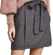 ulla johnson paper bag leo wool belted mini skirt