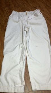 Loft large cream high waisted pants elastic