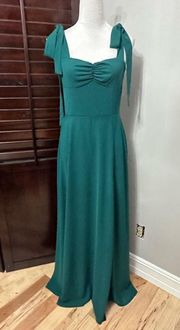 Alexia Admor Womens Arya Gown Dress Green Sweetheart Lined Tie Strap Maxi 8 New