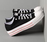 Converse Love Fearlessly Platform Chuck Taylor All Star Low Top Black Red White