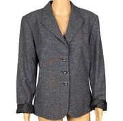 CASLON/NORDSTROM marled grey/black/white classic 3-button blazer. Size 16. EUC