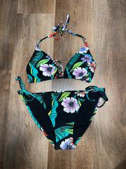 Black Floral Bikini size M