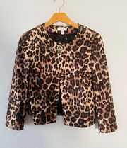 leopard print cardigan jacket Sz S