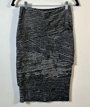 Bailey 44 Anthropologie Layered Black White Stripe Knee Length Skirt Size XS