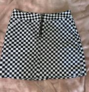 Checkered Zip Up Skirt