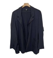 ATHLETA Women's PLUS Eastbound Ponte Knit Long Sleeve Blazer Jacket Black 18