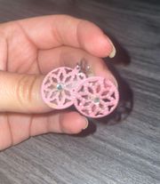 Pink Flower Earrings