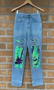 The Ragged Priest sequin distress jeans size 28