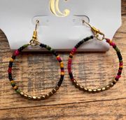 Gold-Tone Multicolored Hoop Earrings