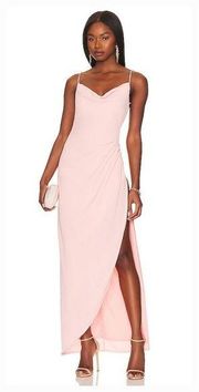 MORE TO COME Catalina Wrap Maxi Dress in Blush