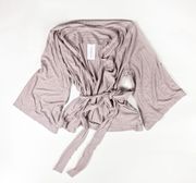 NEW Lovers + Friends Ribbed Knit Stretch Belted Open Front Kimono Cardigan Mauve