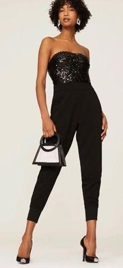 RTR AllSaints
Caro Embellished Jumpsuit Sequins Black Strapless Size 10 skinny