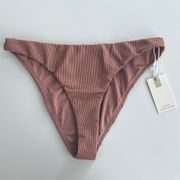 NWT Good American Ribbed Better Cheeky Bikini Bottom Desert Rose Size 3 / Large