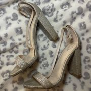 Windsor TAN NUDE GLITTERY HEELS HOMECOMING PROM SLIGHT SCUFFING