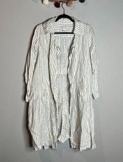 🌺 Rachel Zoe linen pinstriped cardigan tunic