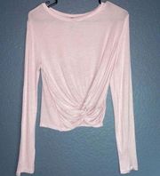 Splash top pink Shirt Women’s size medium Cross wrap long sleeve transparent*