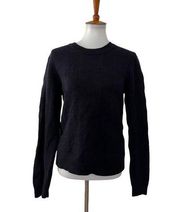 Sandro Merino Wool Pullover Knit Sweater Long Sleeve Navy Blue XL